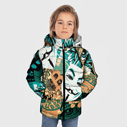Куртка зимняя для мальчика Криптавалюта с маской Виндетта, цвет: 3D-черный — фото 2
