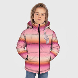 Куртка зимняя для мальчика Рука-Вещь: текстура свитера Энид из сериала Уэнсде, цвет: 3D-светло-серый — фото 2