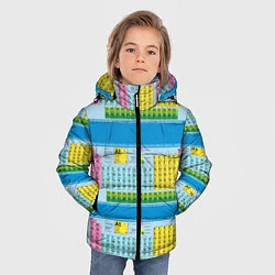 Куртка зимняя для мальчика Узор из таблицы Менделеева, цвет: 3D-светло-серый — фото 2