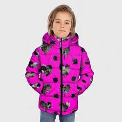 Куртка зимняя для мальчика Брызги и капли в форме черного сердца, цвет: 3D-черный — фото 2