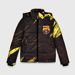 Куртка зимняя для мальчика Barcelona краски текстура, цвет: 3D-черный