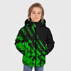 Куртка зимняя для мальчика Неоновые полосы цветные, цвет: 3D-светло-серый — фото 2