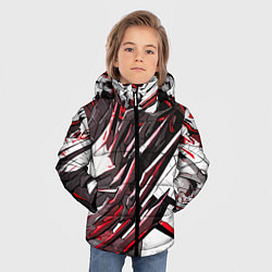 Куртка зимняя для мальчика Белый и красный агрессивный металл, цвет: 3D-черный — фото 2