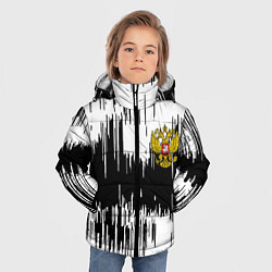 Куртка зимняя для мальчика Россия герб штриховка, цвет: 3D-светло-серый — фото 2