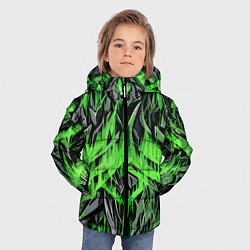 Куртка зимняя для мальчика Камень и зелёный огонь, цвет: 3D-черный — фото 2