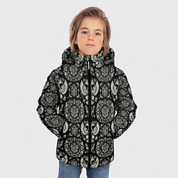 Куртка зимняя для мальчика Черно-белый греб России паттерн, цвет: 3D-черный — фото 2