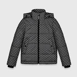 Куртка зимняя для мальчика Черно-белые ромбы, цвет: 3D-черный