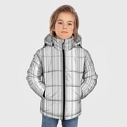 Куртка зимняя для мальчика Полосатая рябь белый, цвет: 3D-черный — фото 2