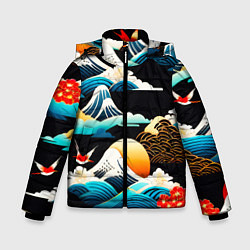 Куртка зимняя для мальчика Японская палитра природы, цвет: 3D-красный