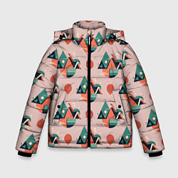 Куртка зимняя для мальчика Абстракция, треугольник, цвет: 3D-светло-серый