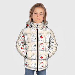 Куртка зимняя для мальчика Смешные мемы паттерн, цвет: 3D-светло-серый — фото 2