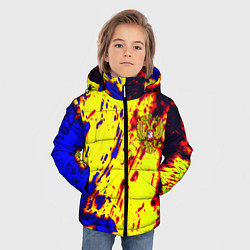 Куртка зимняя для мальчика Герб РФ огненный стиль текстура, цвет: 3D-светло-серый — фото 2
