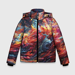 Куртка зимняя для мальчика Многоцветный дым, цвет: 3D-красный