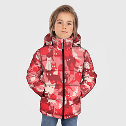 Куртка зимняя для мальчика Розовый кошачий комуфляж, цвет: 3D-светло-серый — фото 2