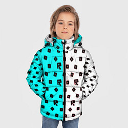Куртка зимняя для мальчика Roblox pattern logo mobile, цвет: 3D-черный — фото 2