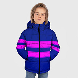 Куртка зимняя для мальчика Фриск frisk Undertale полосы, цвет: 3D-светло-серый — фото 2