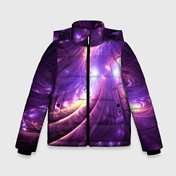 Куртка зимняя для мальчика Фиолетовый фрактал, цвет: 3D-черный