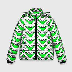 Куртка зимняя для мальчика Бело-зелёный узор, цвет: 3D-светло-серый