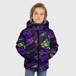 Куртка зимняя для мальчика Бабочки в фиолетовом креативном узоре, цвет: 3D-черный — фото 2