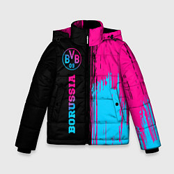 Куртка зимняя для мальчика Borussia - neon gradient по-вертикали, цвет: 3D-черный