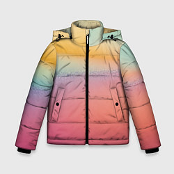 Куртка зимняя для мальчика Радужные переходы градиент, цвет: 3D-черный