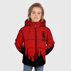 Куртка зимняя для мальчика NBA огонь спорт текстура, цвет: 3D-красный — фото 2