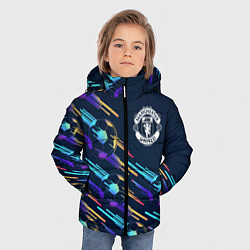 Куртка зимняя для мальчика Manchester United градиентные мячи, цвет: 3D-черный — фото 2