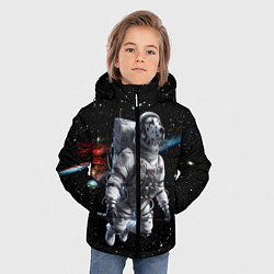 Куртка зимняя для мальчика The dalmatian brave cosmonaut - ai art, цвет: 3D-черный — фото 2