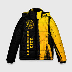 Куртка зимняя для мальчика Leicester City - gold gradient по-вертикали, цвет: 3D-черный