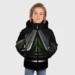 Куртка зимняя для мальчика Black green abstract nvidia style, цвет: 3D-черный — фото 2