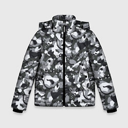 Куртка зимняя для мальчика Серый пиксельный камуфляж, цвет: 3D-светло-серый