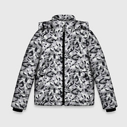 Куртка зимняя для мальчика Пикселированный городской серый камуфляж, цвет: 3D-черный