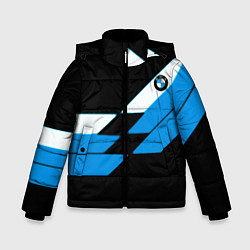 Куртка зимняя для мальчика BMW sport geometry blu, цвет: 3D-черный