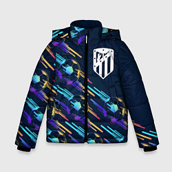 Куртка зимняя для мальчика Atletico Madrid градиентные мячи, цвет: 3D-черный