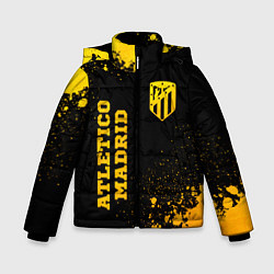 Куртка зимняя для мальчика Atletico Madrid - gold gradient вертикально, цвет: 3D-черный