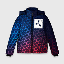 Куртка зимняя для мальчика Rust неоновые соты, цвет: 3D-черный