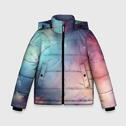 Куртка зимняя для мальчика Нежный космос, цвет: 3D-черный