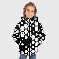 Куртка зимняя для мальчика Белые соты киберпанк, цвет: 3D-черный — фото 2