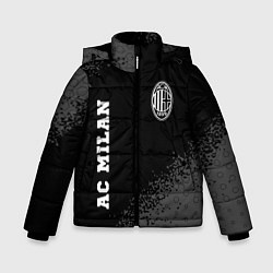 Куртка зимняя для мальчика AC Milan sport на темном фоне вертикально, цвет: 3D-черный