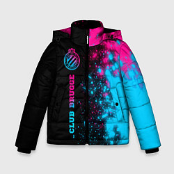 Куртка зимняя для мальчика Club Brugge - neon gradient по-вертикали, цвет: 3D-черный