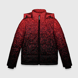 Куртка зимняя для мальчика Градиент мозаика красно-чёрный, цвет: 3D-черный