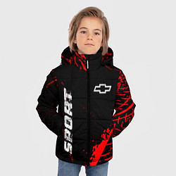 Куртка зимняя для мальчика Chevrolet red sport tires, цвет: 3D-черный — фото 2