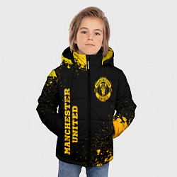 Куртка зимняя для мальчика Manchester United - gold gradient вертикально, цвет: 3D-черный — фото 2