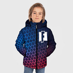 Куртка зимняя для мальчика Fortnite неоновые соты, цвет: 3D-черный — фото 2
