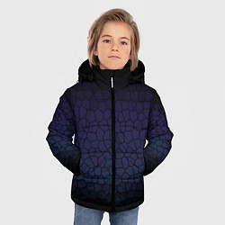 Куртка зимняя для мальчика Чёрно-фиолетовый мозаика крупная, цвет: 3D-черный — фото 2