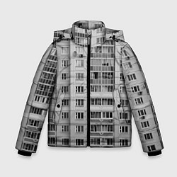 Куртка зимняя для мальчика Эстетика панельки, цвет: 3D-черный