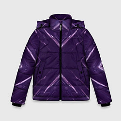 Куртка зимняя для мальчика Космические треугольники икс, цвет: 3D-черный
