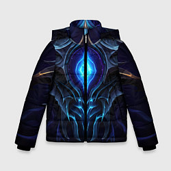 Куртка зимняя для мальчика Магическая синяя абстракция, цвет: 3D-черный