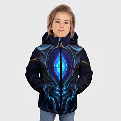 Куртка зимняя для мальчика Магическая синяя абстракция, цвет: 3D-черный — фото 2