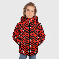 Куртка зимняя для мальчика Агрессивный красныйй паттерн, цвет: 3D-черный — фото 2